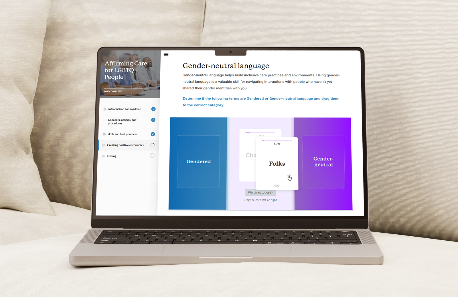 Screenshot of drag-n-drop interaction on laptop.