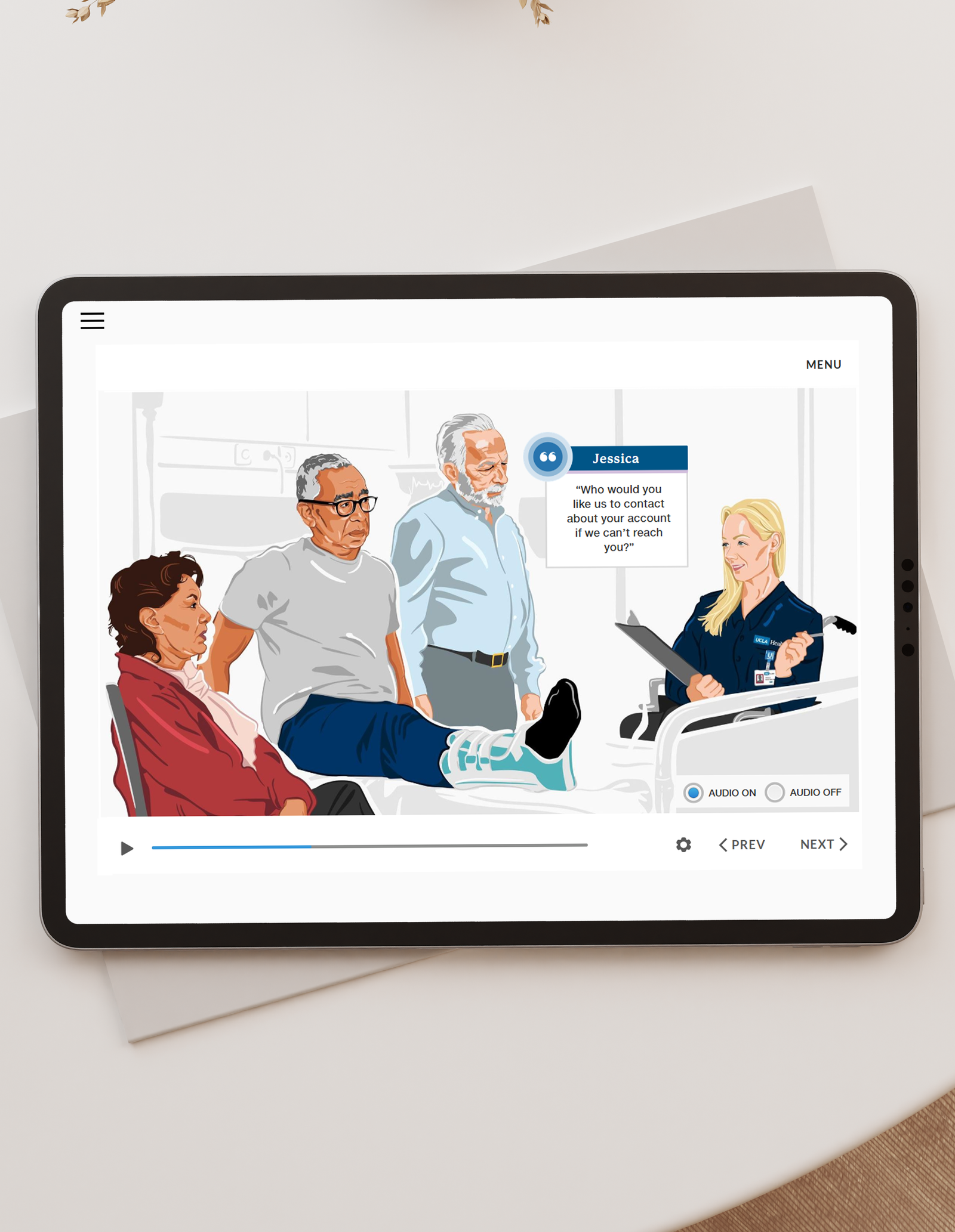 Screenshot of scenario activity on iPad.