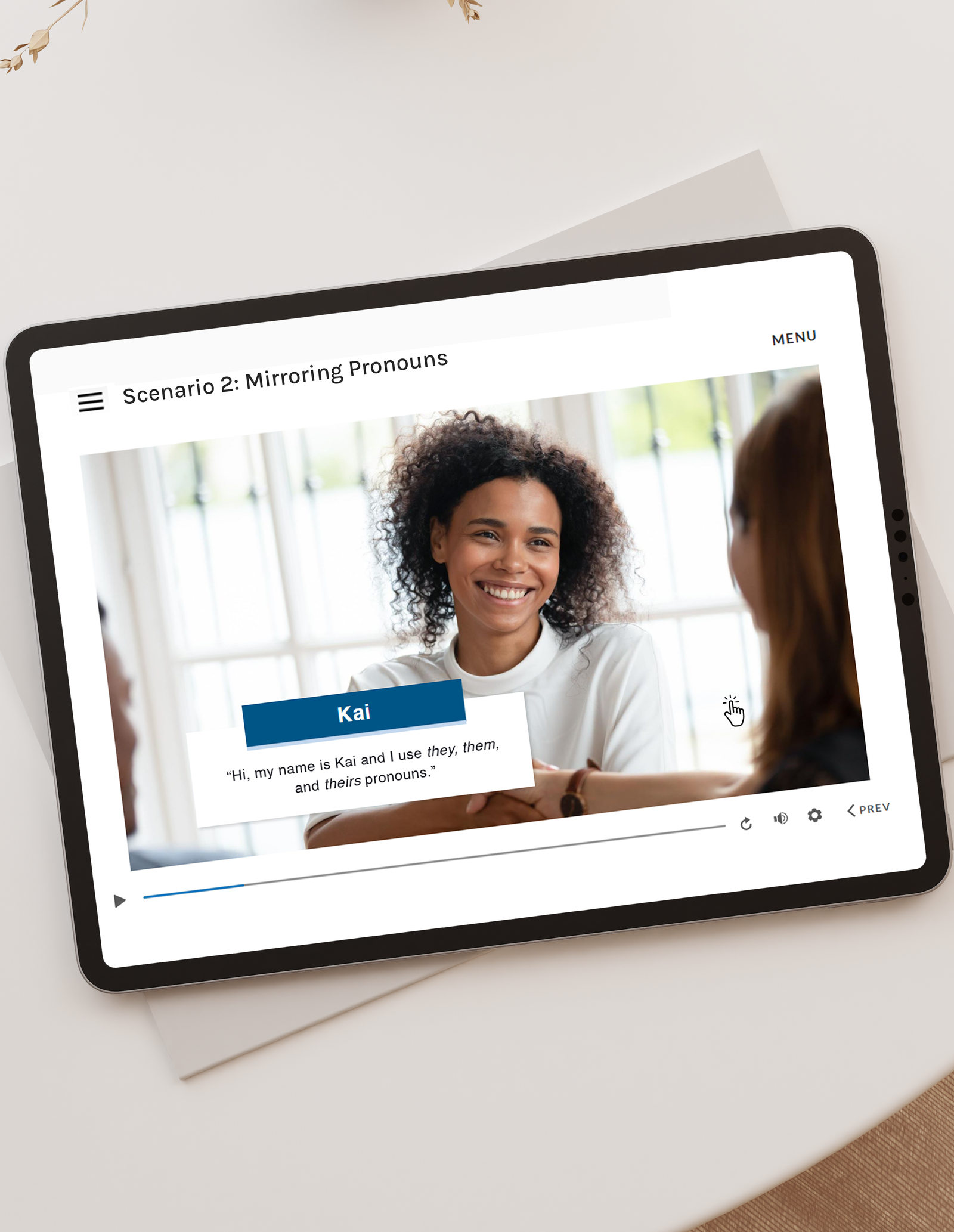 Screenshot of patient chart interaction on iPad.