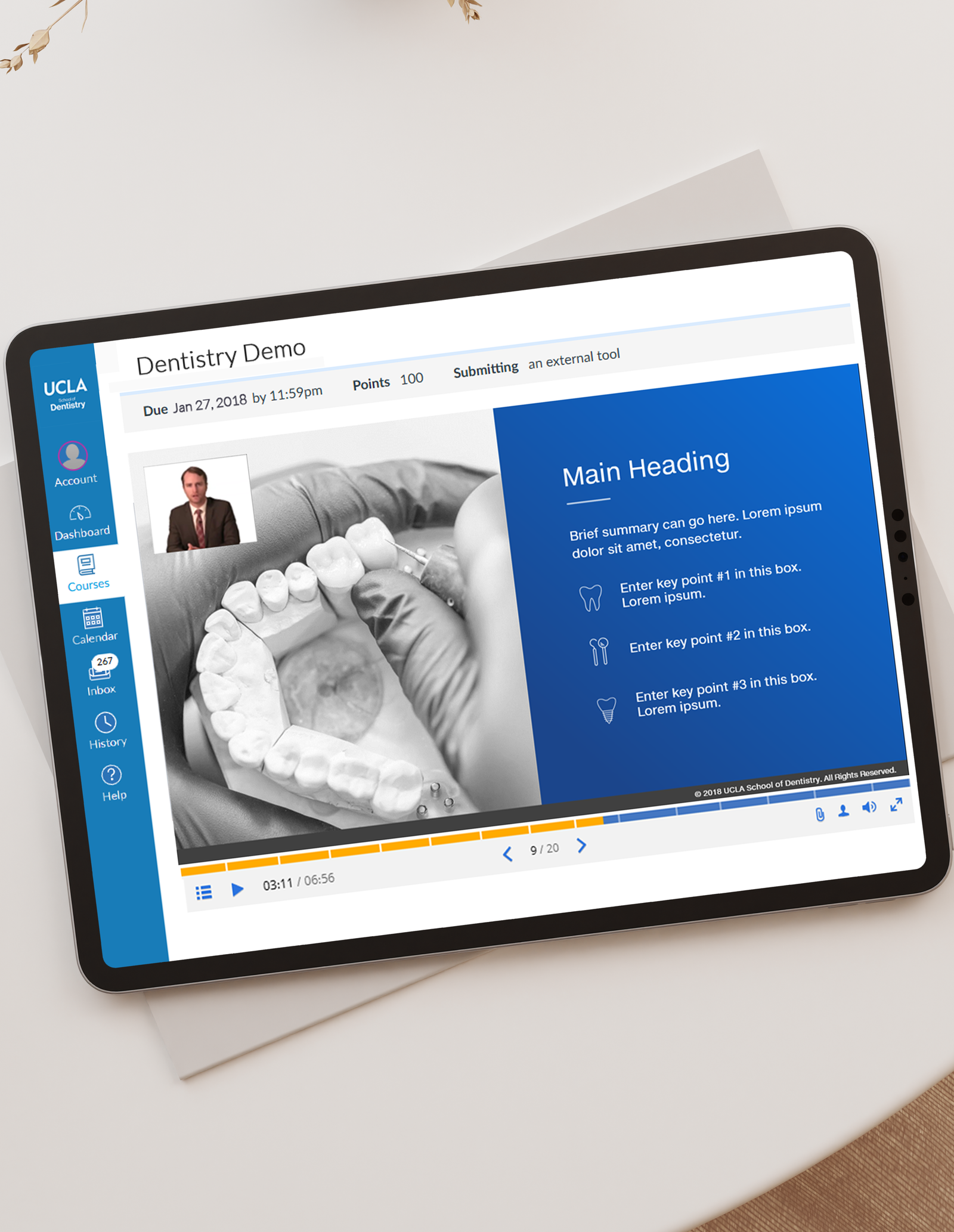 Screenshot of module introduction on iPad.