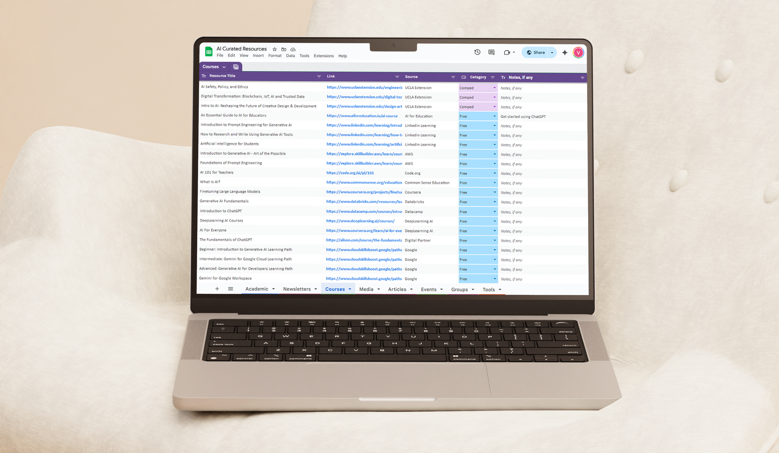 Screenshot of scenario starting screen on laptop.