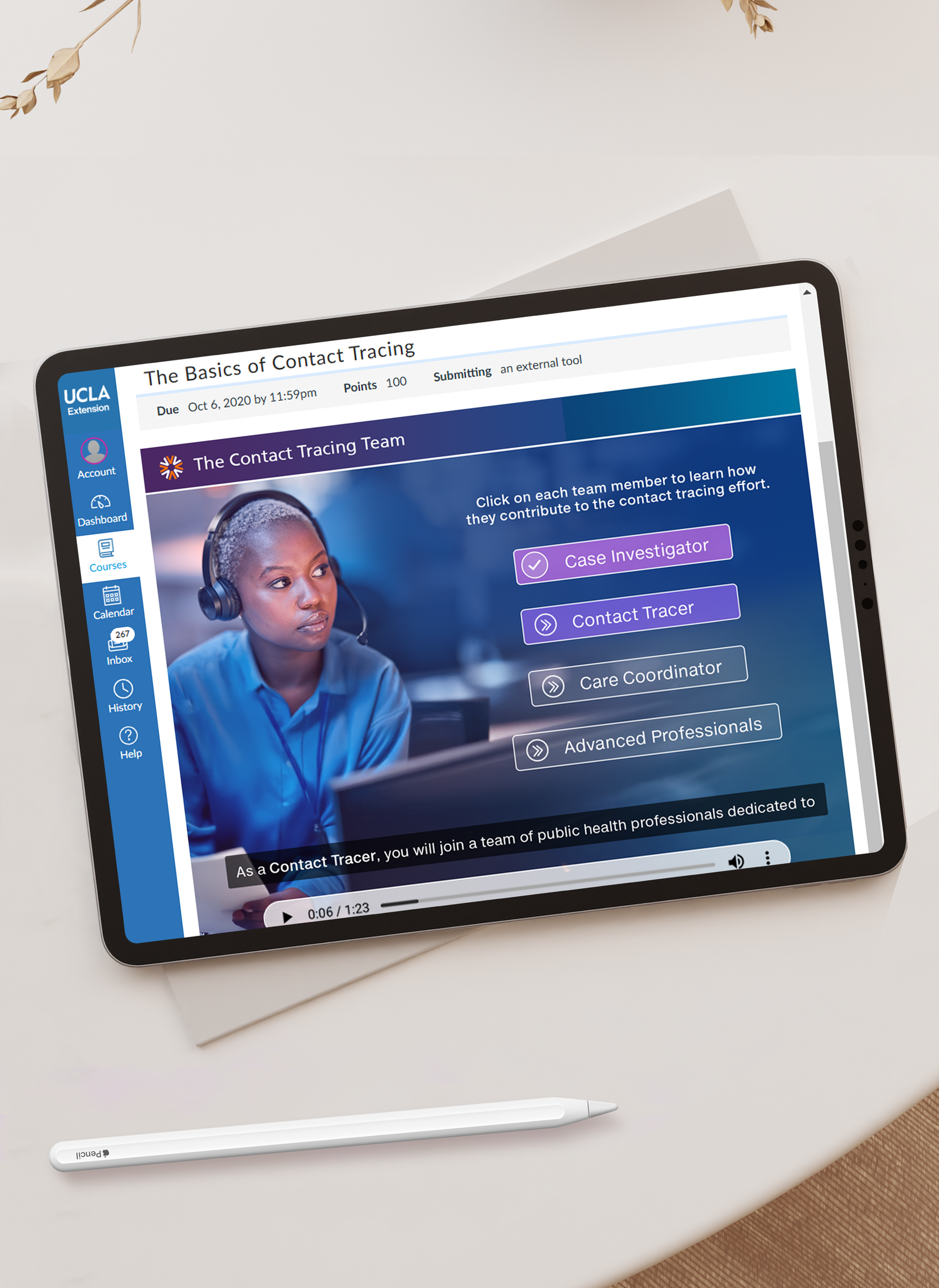 Screenshot of module introduction on iPad.