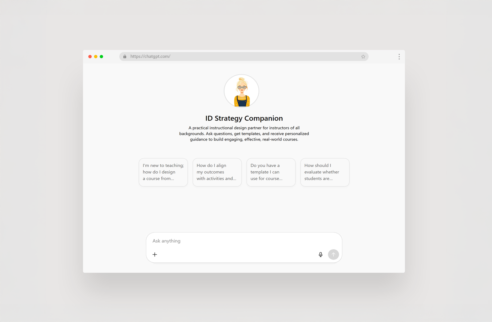 Screenshot of scenario starting screen on laptop.