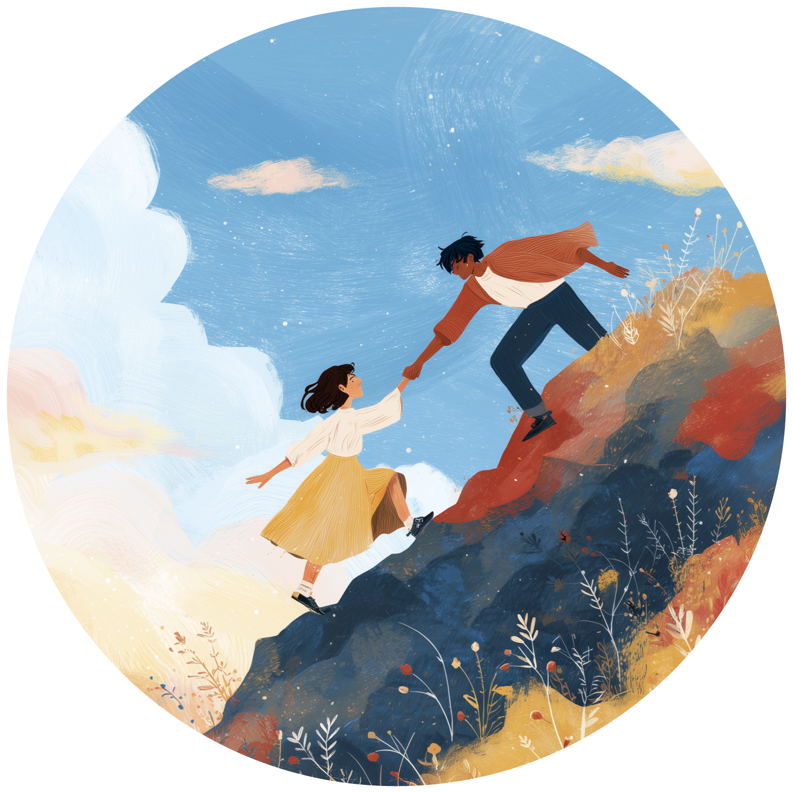 Illustration of two hands shaking.