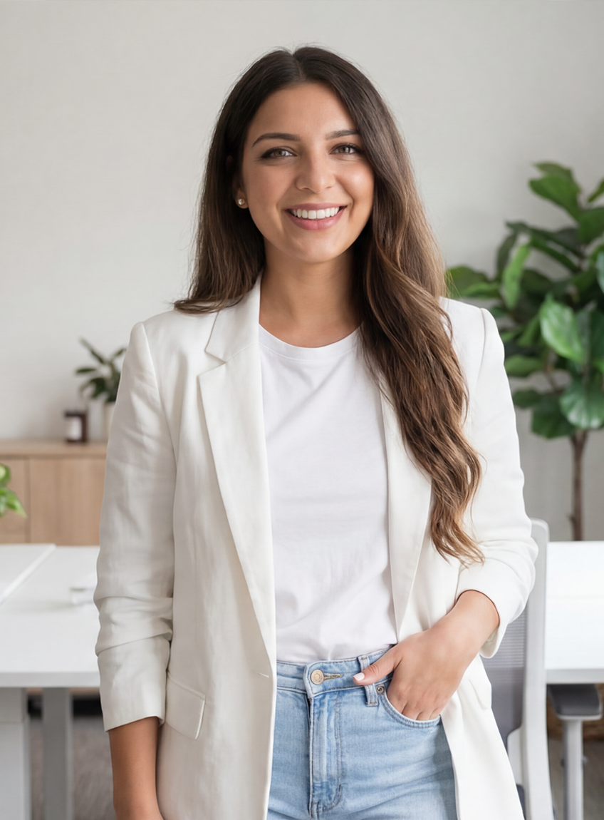 Image of Veronica Thompson standing in office space.